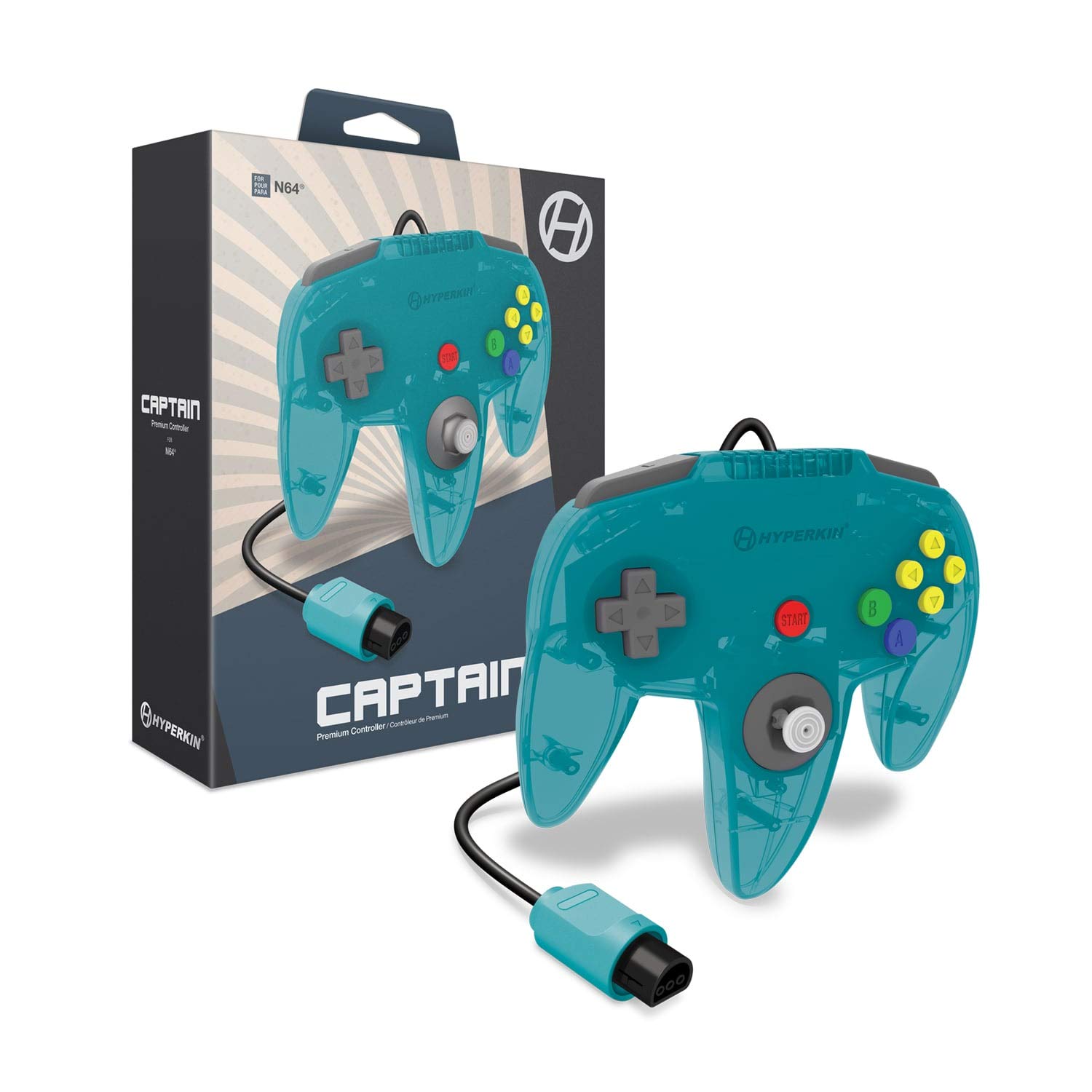 "Captain" Premium Controller for N64 Turquoise - Hyperkin (Y1)